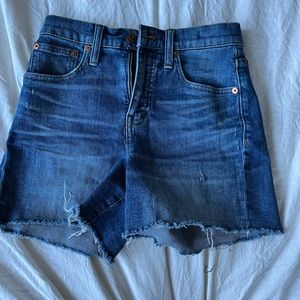 Madewell high rise denim shorts